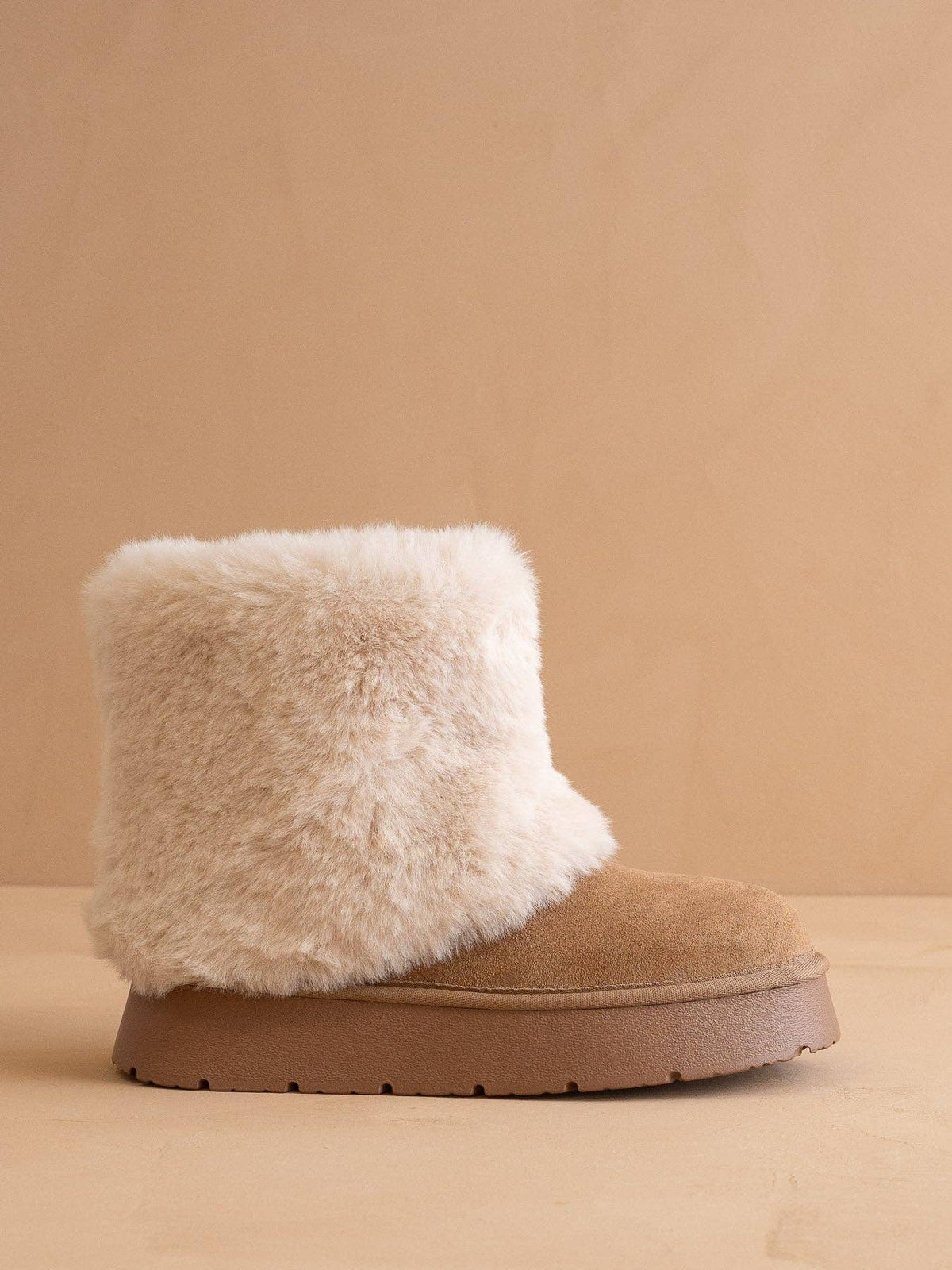 Fur Cuff Platform Ankle Boots - Oasis Society