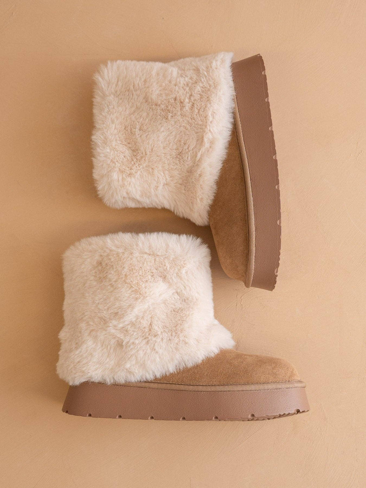 Fur Cuff Platform Ankle Boots - Oasis Society