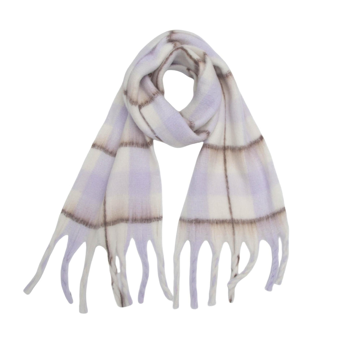 Brushed Check Tassel Blanket Scarf
