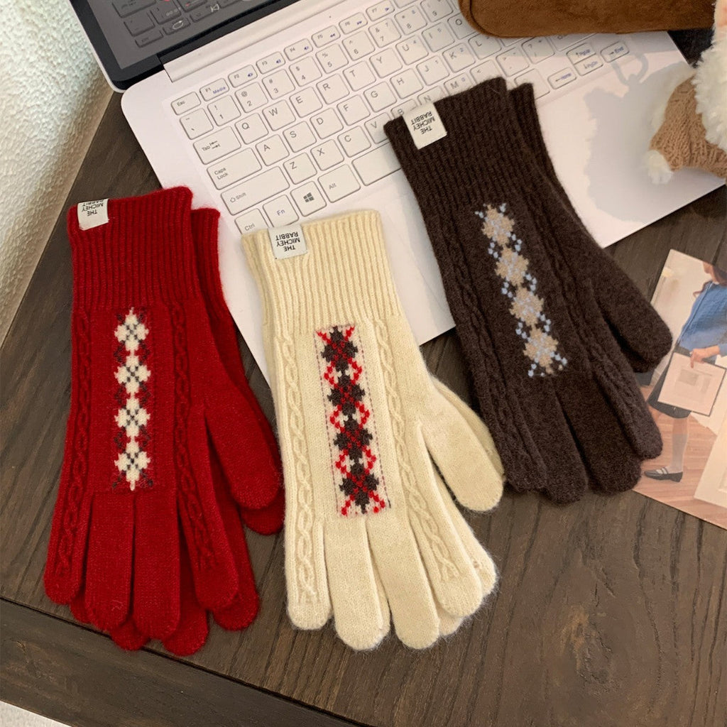 Trendy Cable Knit Christmas Touchscreen Warm Gloves 6W6GLO108
