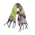Geometric Colour Block Tassel Wrap Scarf