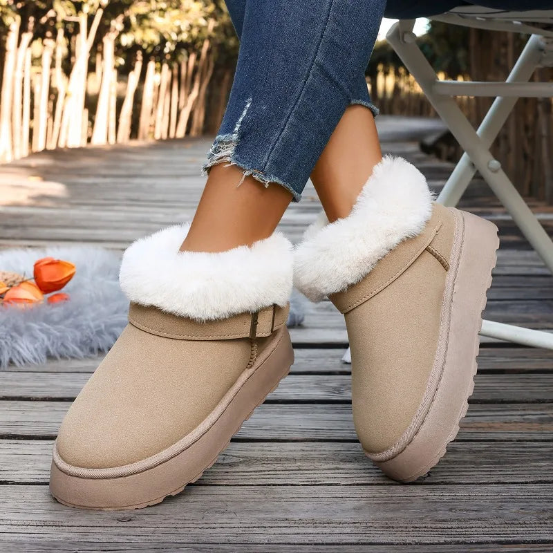 Women's Snow Boots - Plush-Lined Winter Boots