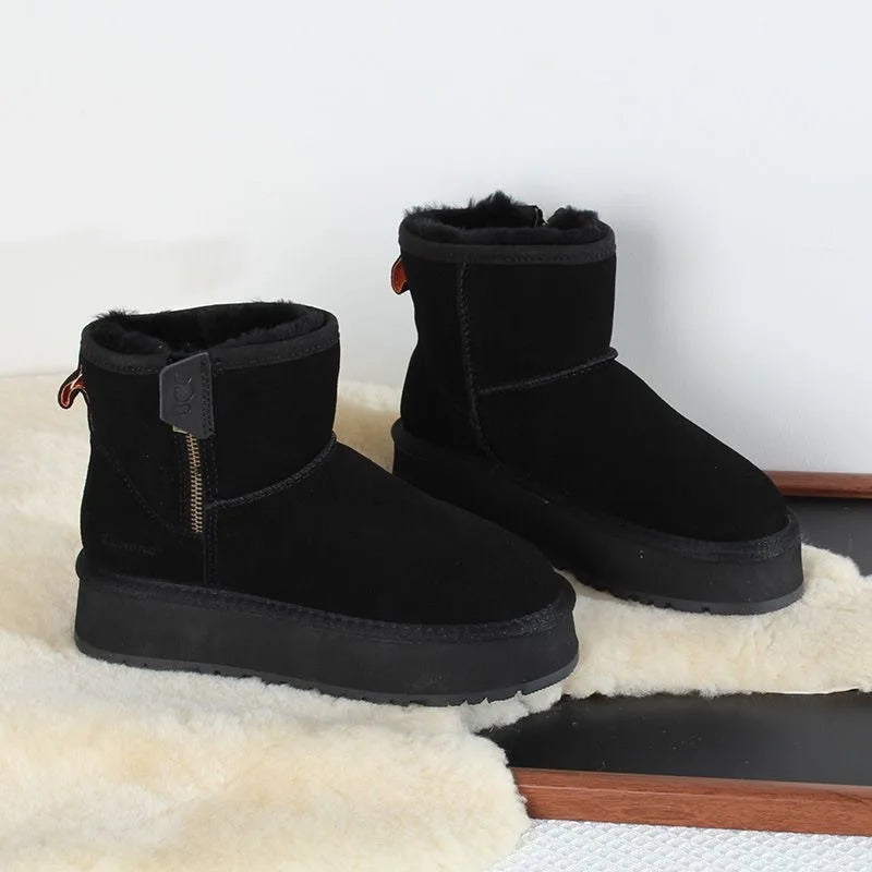 Suede-Style Platform Snow Boots