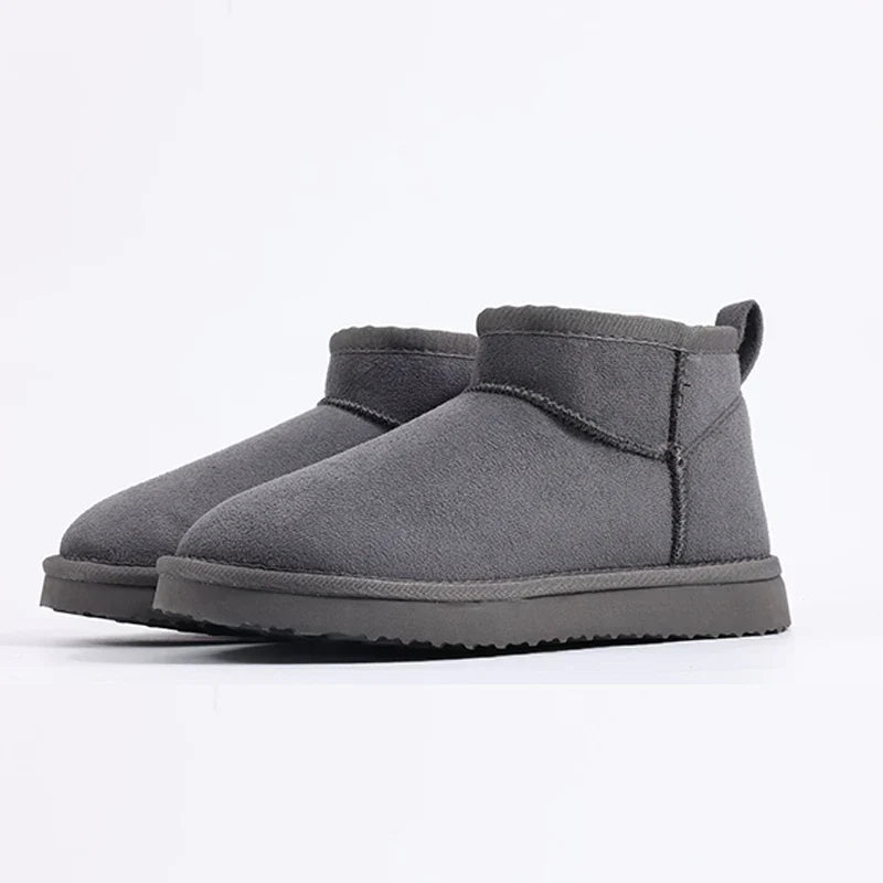 Women's Plush Snow Boots - Anti-Slip Faux Suede Ankle Boots