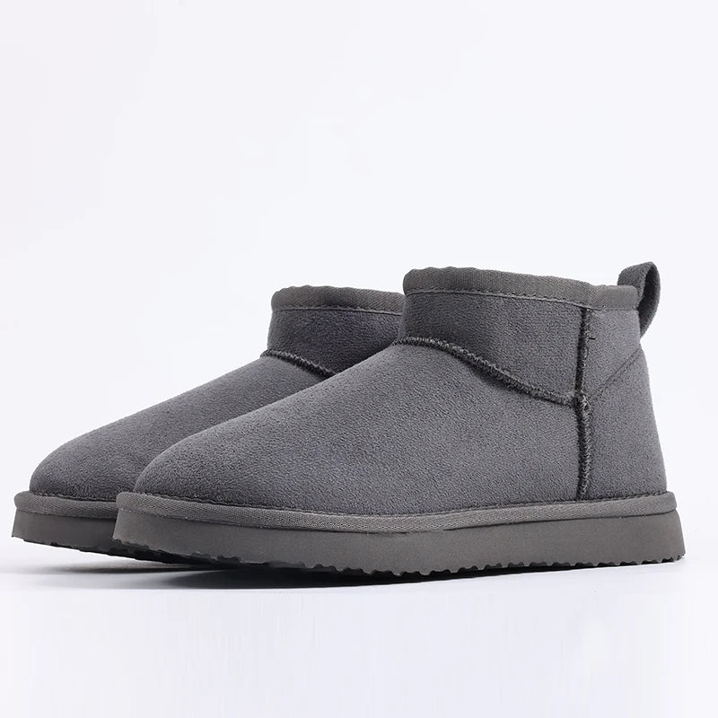 Faux Suede Plush-Lined Ankle Boots