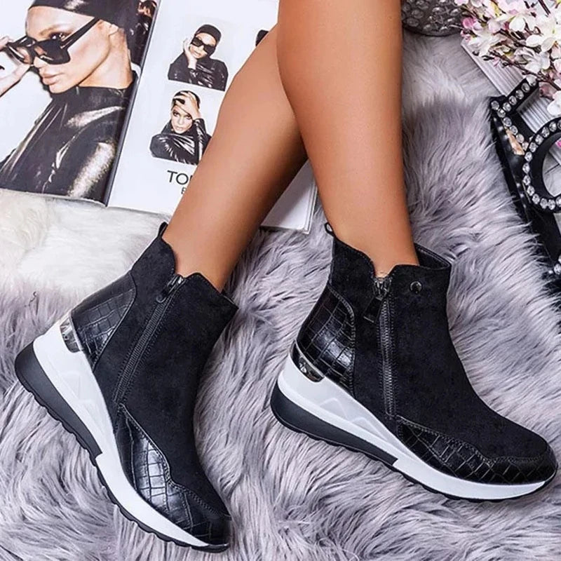 Chunky Platform Lug-Sole Ankle Boots