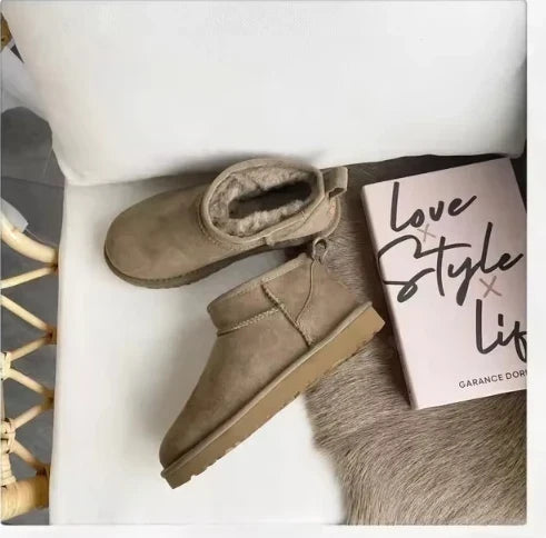 Women's Shearling-Lined Snow Boots - Platform Ankle Boots, Faux Fur