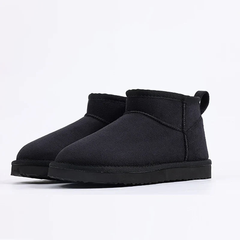 Faux Suede Plush-Lined Ankle Boots