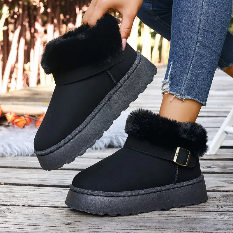 Women's Snow Boots - Plush-Lined Winter Boots