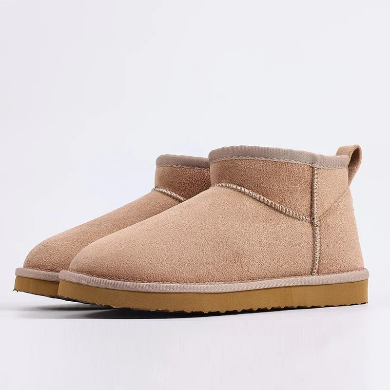 Faux Suede Plush-Lined Ankle Boots