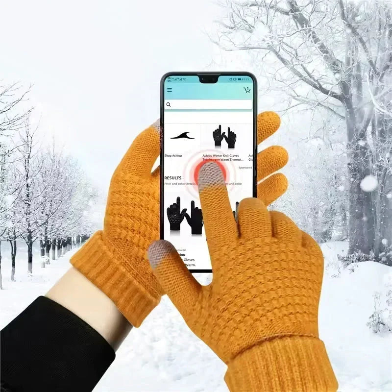 Touchscreen Knit Gloves with Fleece Lining | Winter Gloves Unisex