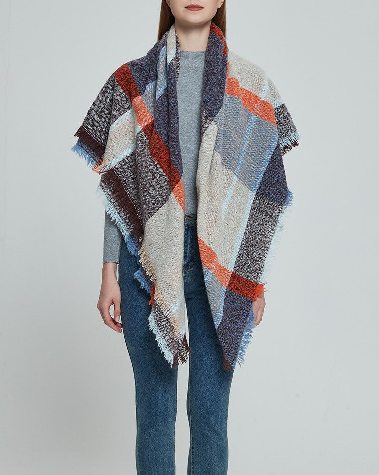 Oversized Tartan Plaid Blanket Scarf
