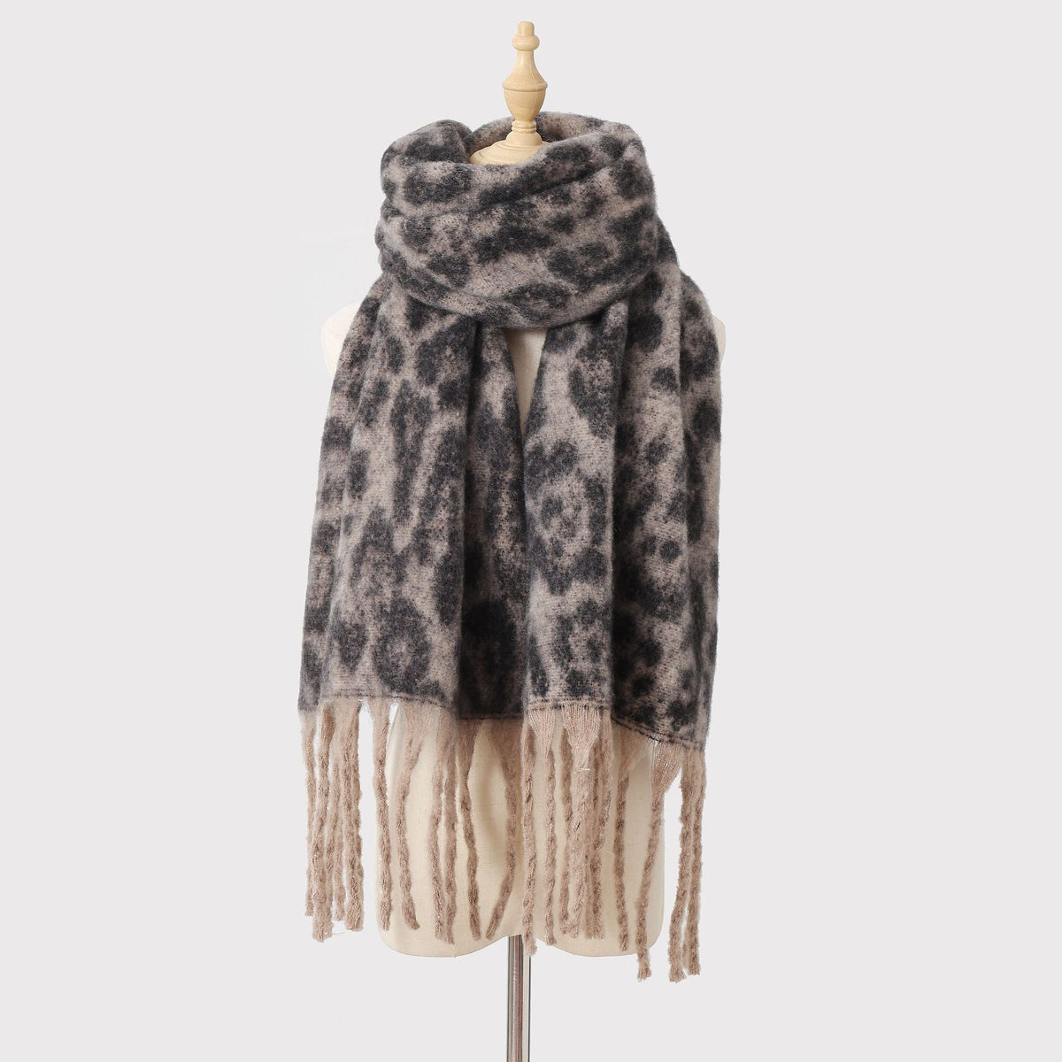 Brushed Animal Print Oversized Blanket Scarf