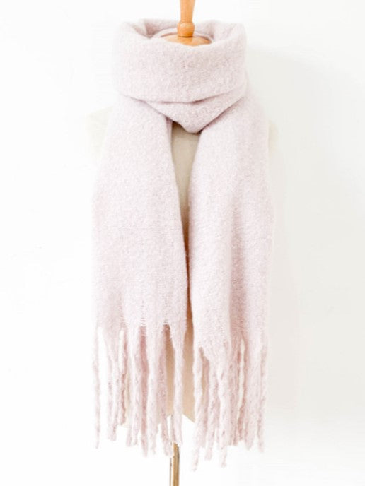 Chunky Brushed Fringe Blanket Scarf