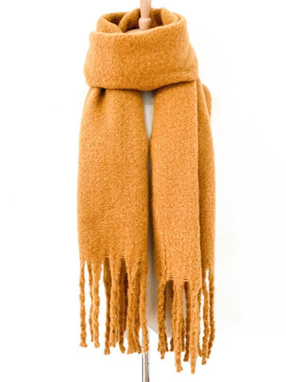 Chunky Brushed Fringe Blanket Scarf