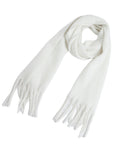 Brushed Blanket Scarf With Long Fringe
