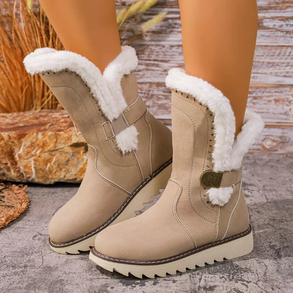 Slip-On Round Toe Platform Boots