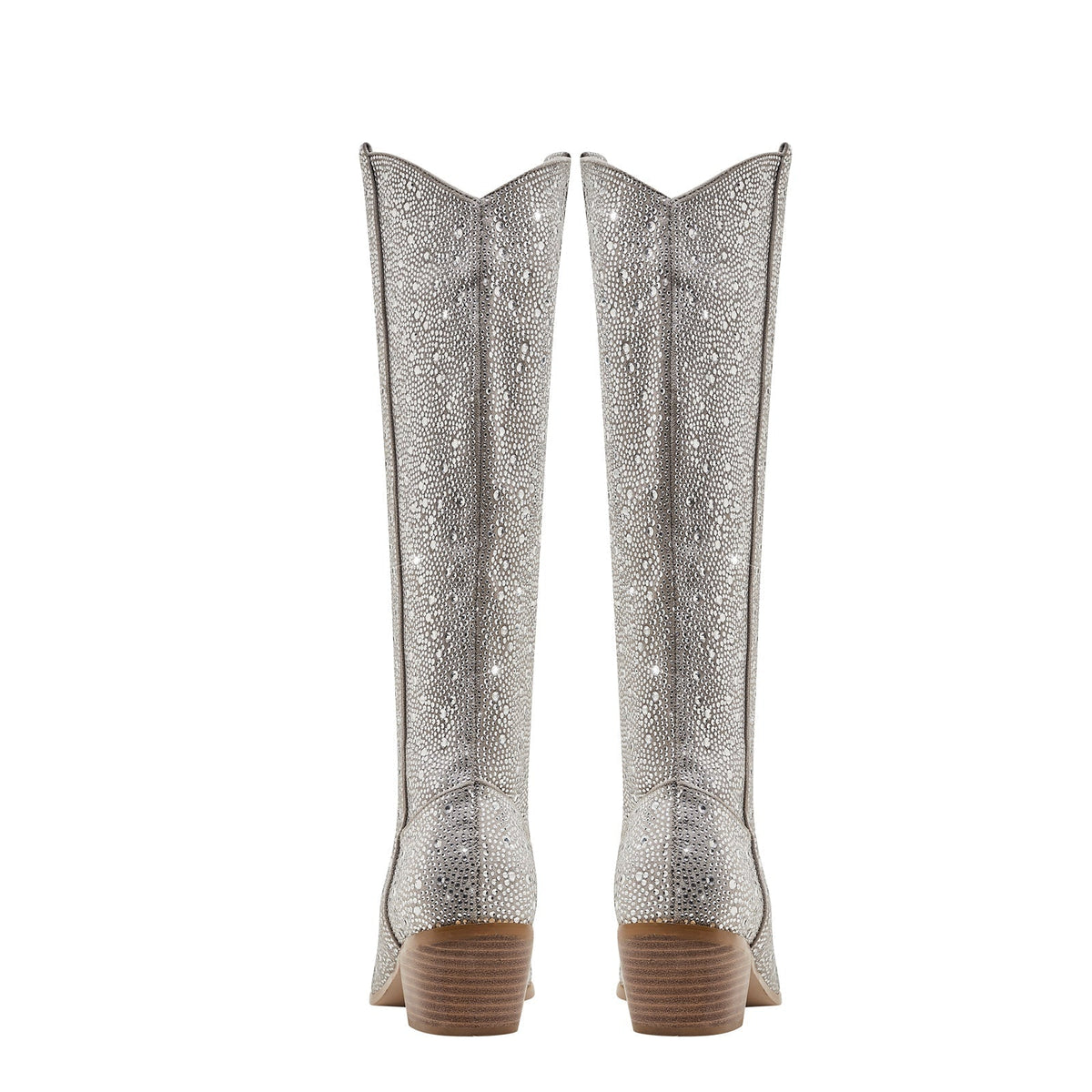 Rhinestone Knee-High Western Boots